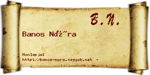 Banos Nóra névjegykártya